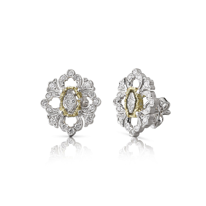 Buccellati Opera 18K Full Pavé Earrings - 240-7237